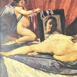 Diego Rodríguez de Silva y Velázquez Venus Cupid Original Vintage Fine Art Print 1930’s USA Printed Antique Spain/Spanish School Collectible