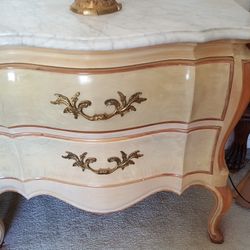 Two Drawer Marble Top Chest