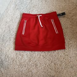 Red white small forever 21 new sporty Women's short Skirt with Drawstring 