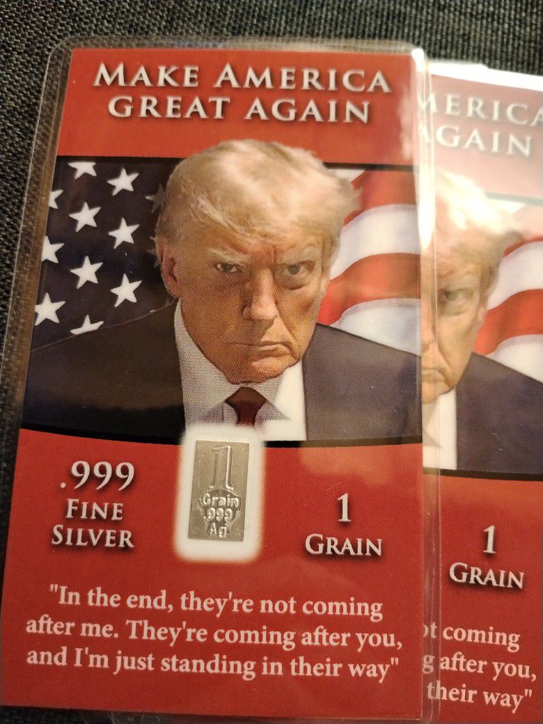 (10x) Donald Trump Official Mugshot  MAGA .999 Silver Bar Cards