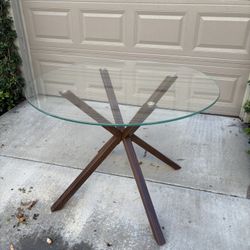 Glass Round Dining Table