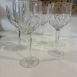 Set of 4 Lead Crystal Wine Goblets