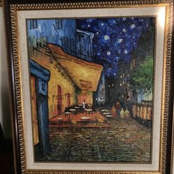 $99 OBO Hand Painted - The Café Terrace at Night By Van Gogh 