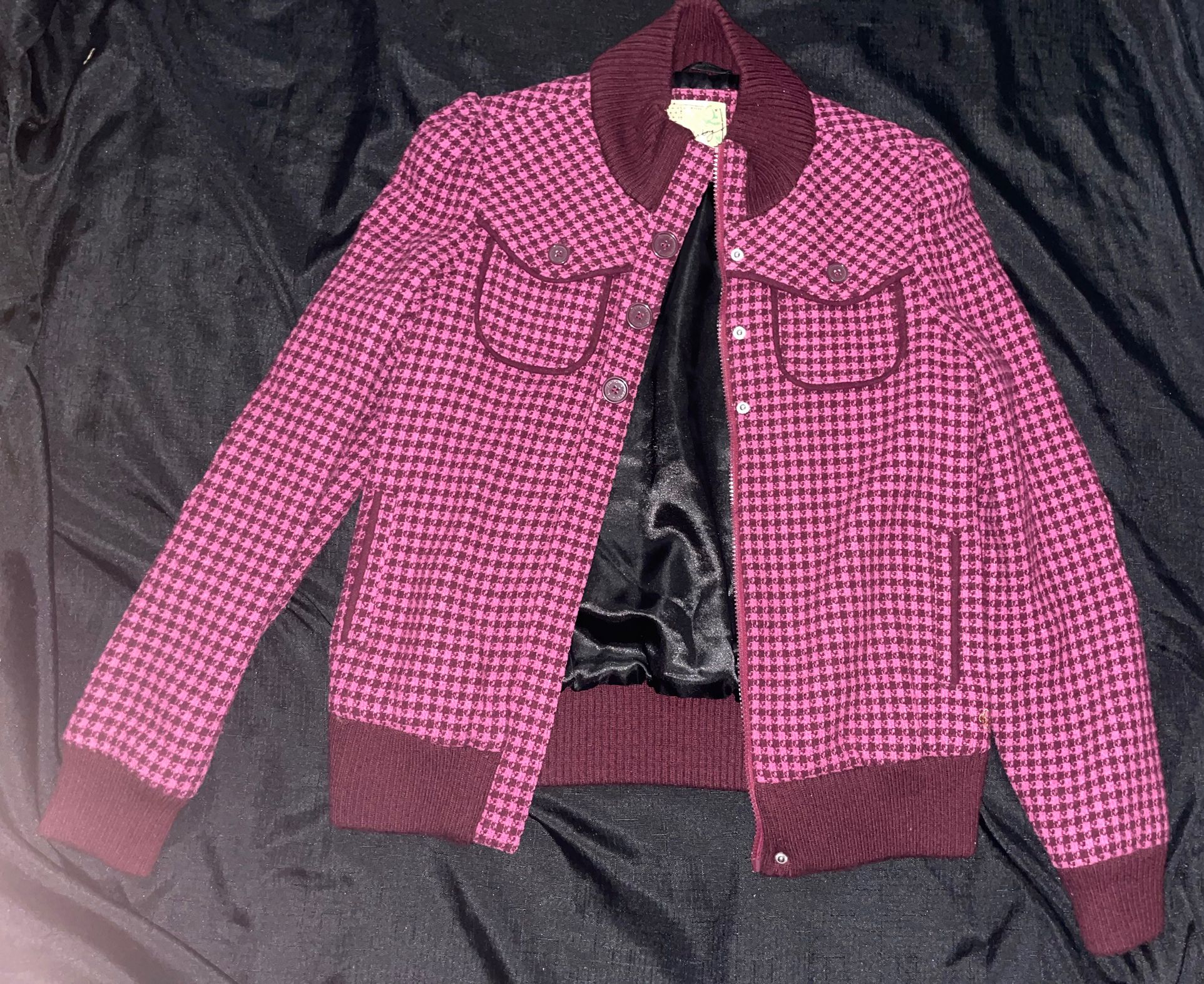 Billabong pink Checkered button up jacket size large
