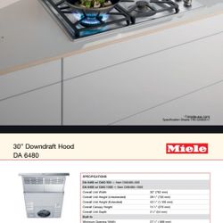 Miele Pop Up Stove Exhaust Chrome Finish 