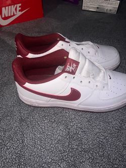 Nike Air Force 1 Low White / Team Red Burgundy - Size [6Y] (No Laces/Box)
