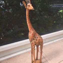 Tall Wooden Giraffe 
