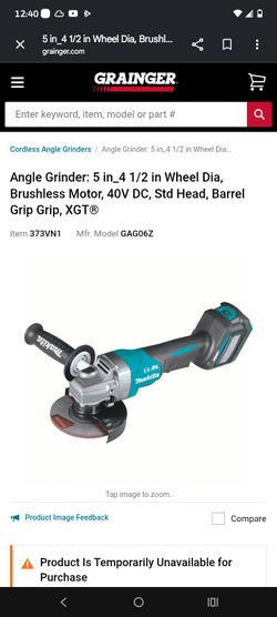 Makita XGT 40V Brushless Cordless Angle Grinder