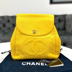 Chanel Backpack Yellow Decacoco 4th Series