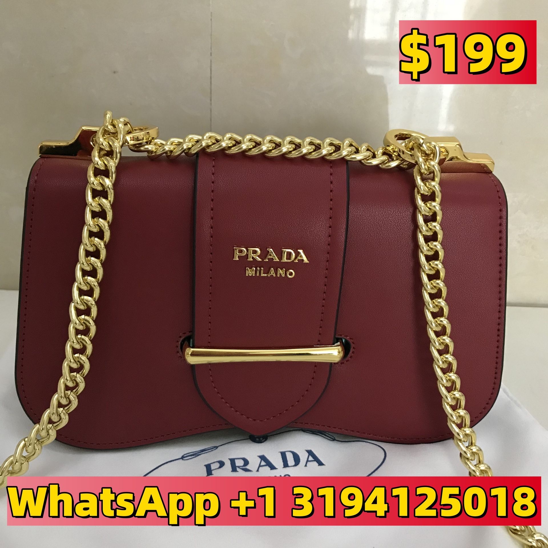 PRADA❤️GOLD CHAIN SHOULDER BAG!