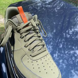 Olive Green Custom Air Force 1 Sneakers. Low, Mid & High Top