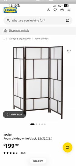 IKEA RISÖR Room Divider White/Black