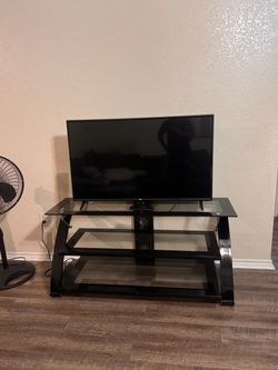 Black Glass 3-Tier TV Stand