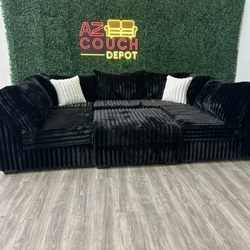 Huge Sectional Couch Black - Free Delivery