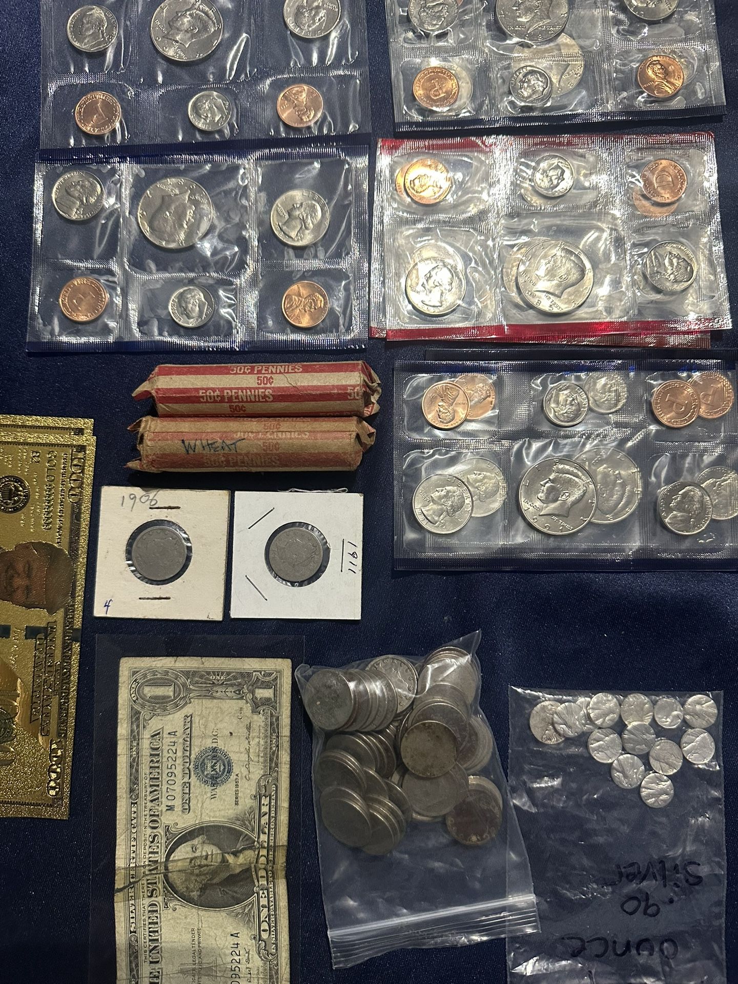 Random Lot Silver Coins Bills