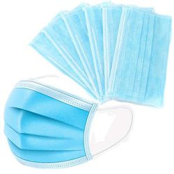Blue ear loop face masks. 10 packs, total of 200 masks.