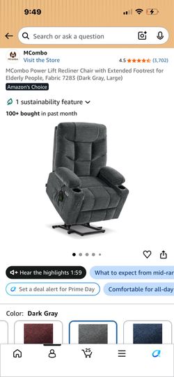 Power Lift Recliner Chair with Extended Footrest