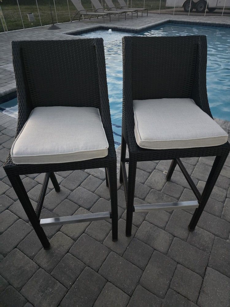 4 Barstool Cushion Linen Dove Outside Inside