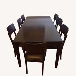 Crate and Barrel Madison Dining Room Set (Extendable Table) 6 Chairs