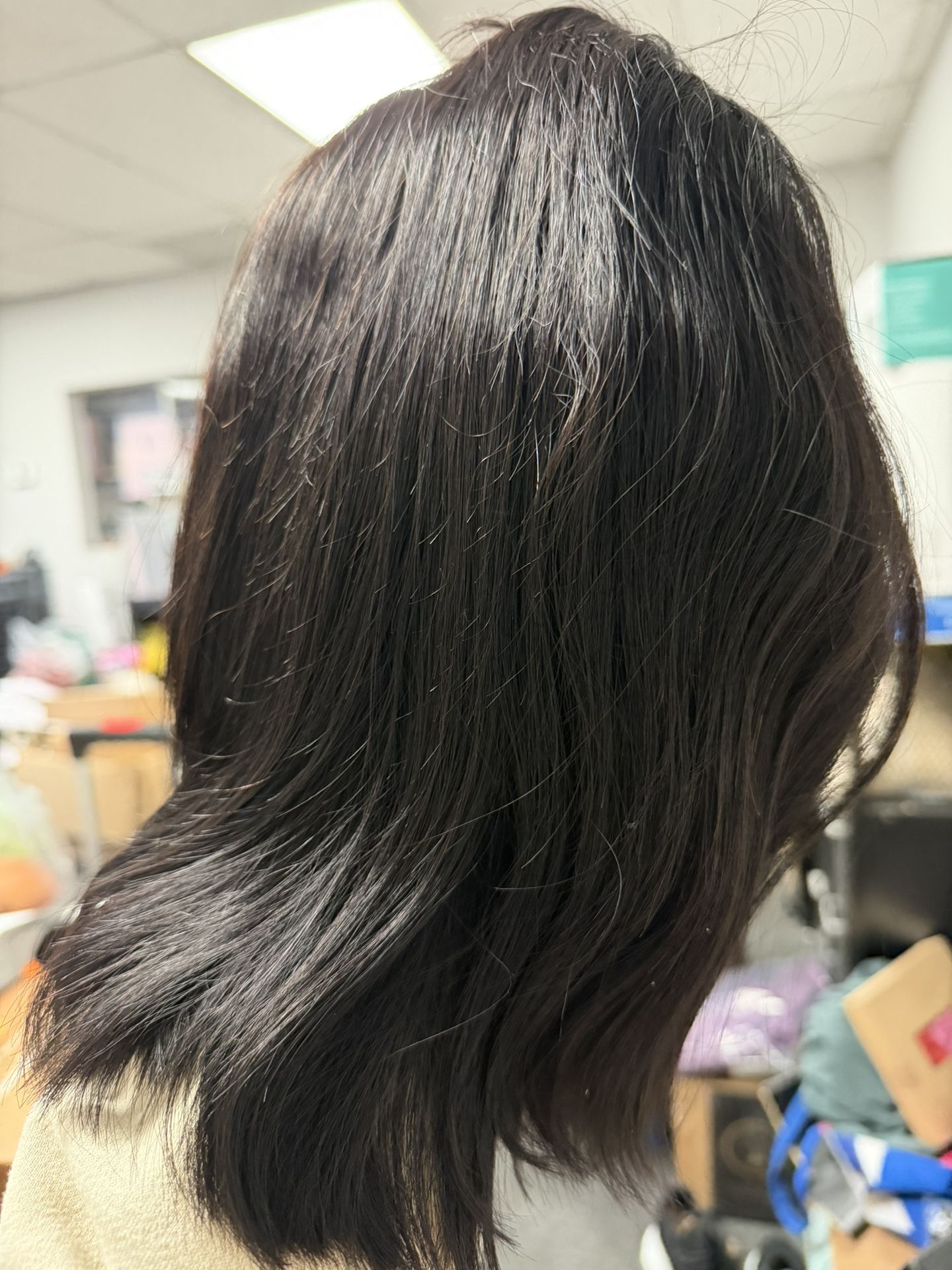 10” Human hair wig + a pair of eyelashes