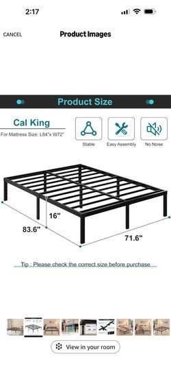 Cal King metal bed frame