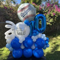 Dodgers Themed Balloon Stack – Perfect for Birthdays & Game Day