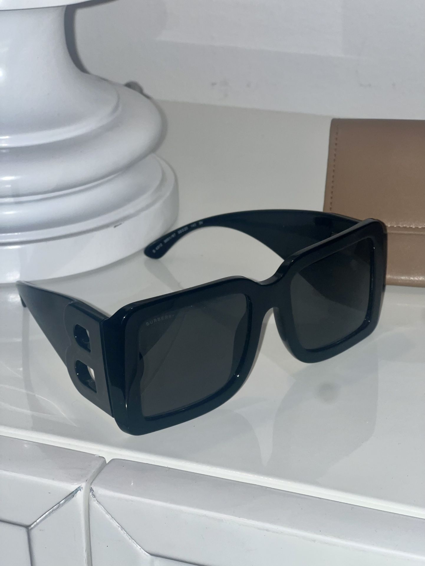Burberry Black Monogram Motif Square Sunglasses