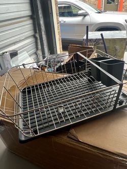 Stainless Steel Dish Drying Rack with Utensil Holder