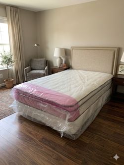 New queen mattress and box spring 2 pc bed frame is not included