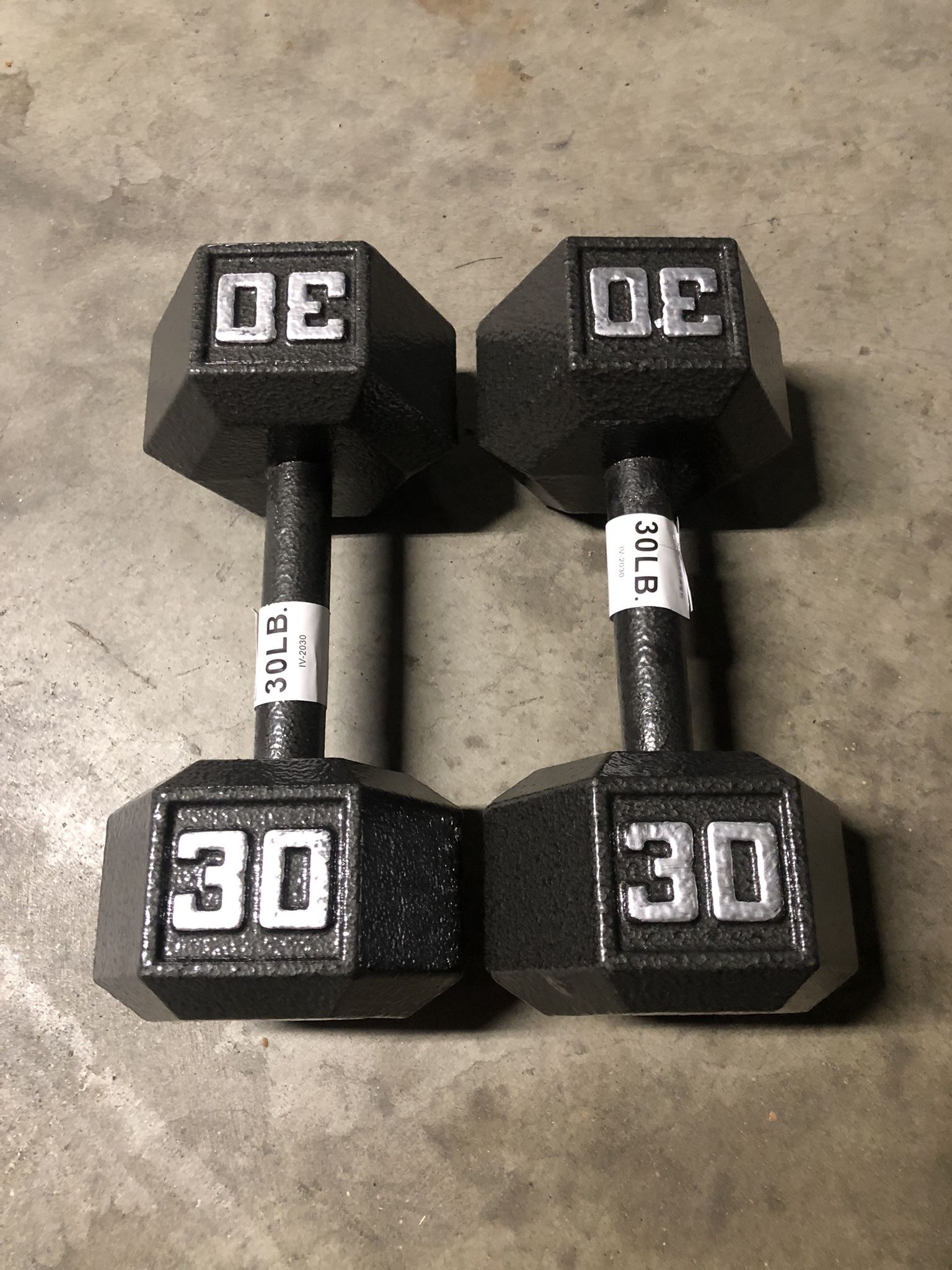 2 x 30 lbs HEX Dumbbells / Weights - 60 lbs total BRAND NEW