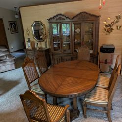 Mediterranean Dinette Set, Hutch, Server And Leaf For Table