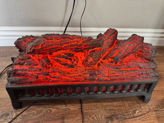 Electric Fireplace Log Set Insert – Glowing Ember Logs w/ Grate