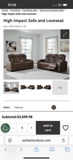 High Impact By Ashley 109% Leather Power Recliner Power Headrest Wireless Charger 