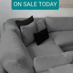 Grey Cloud Modular Sectional Couch Sofa 