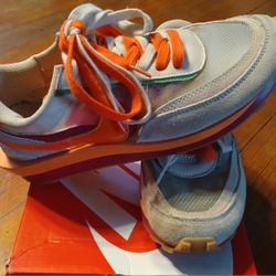 Women's Size 8 Nike Sacai Clot LD Waffle Net Orange Shoes Sneakers  Kiss Of Death. 