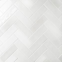 Cloé 2.5" x 8" Glossy Ceramic Tile in White - New! - 1 Unopened Box