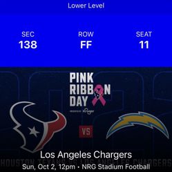 2) Texans Vs Chargers Lower Level 
