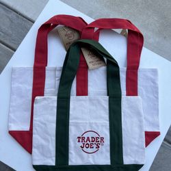 Trader Joe’s Limited Edition Mini Canvas Tote Bags- Set Of 3