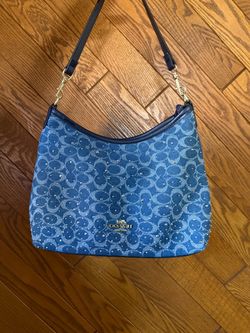 Coach Denim Signature Studded Crossbody Bag