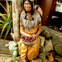Vintage Native American Statue Apsit Brothers Of California 1980