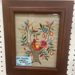 Art Vintage Needle Point Yarn Art 1970’s