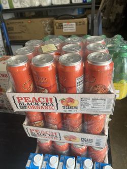 12 Cans Organic Peach Green Tea