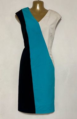 Calvin Klein Colorblock V-Neck Sheath Dress Size 8