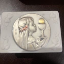 Capodimonte Porcelain Baptism Gift For Girls 925 Sterling