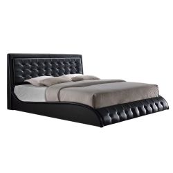 Queen Leather Bed  + Mattress 