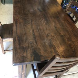 Wood Table With 4 Chairs 