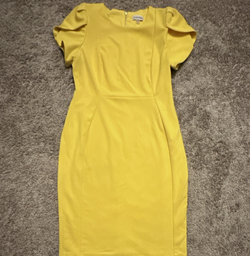 Calvin Klein yellow dress modern, S