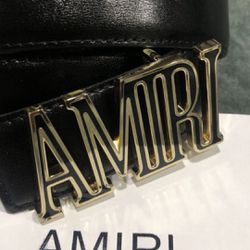 Black and gold Amiri belt 30–42