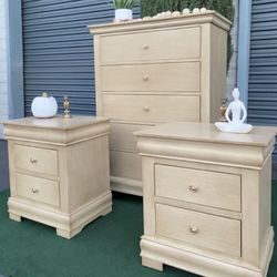 POTTERY BARN INSPIRED TALL DRESSER AND NIGHTSTANDS/ Refinished