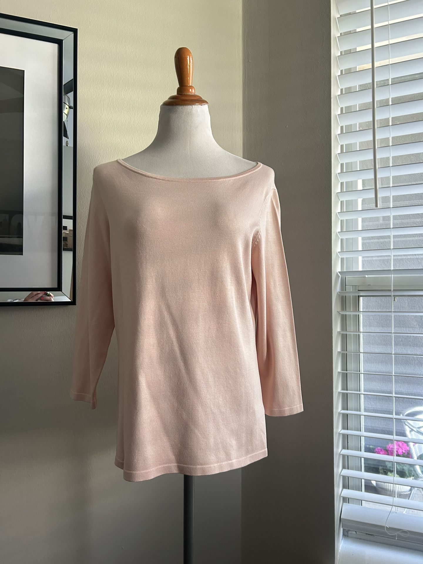 Blush, pink, long sleeve, Ralph Lauren size large women’s blouse